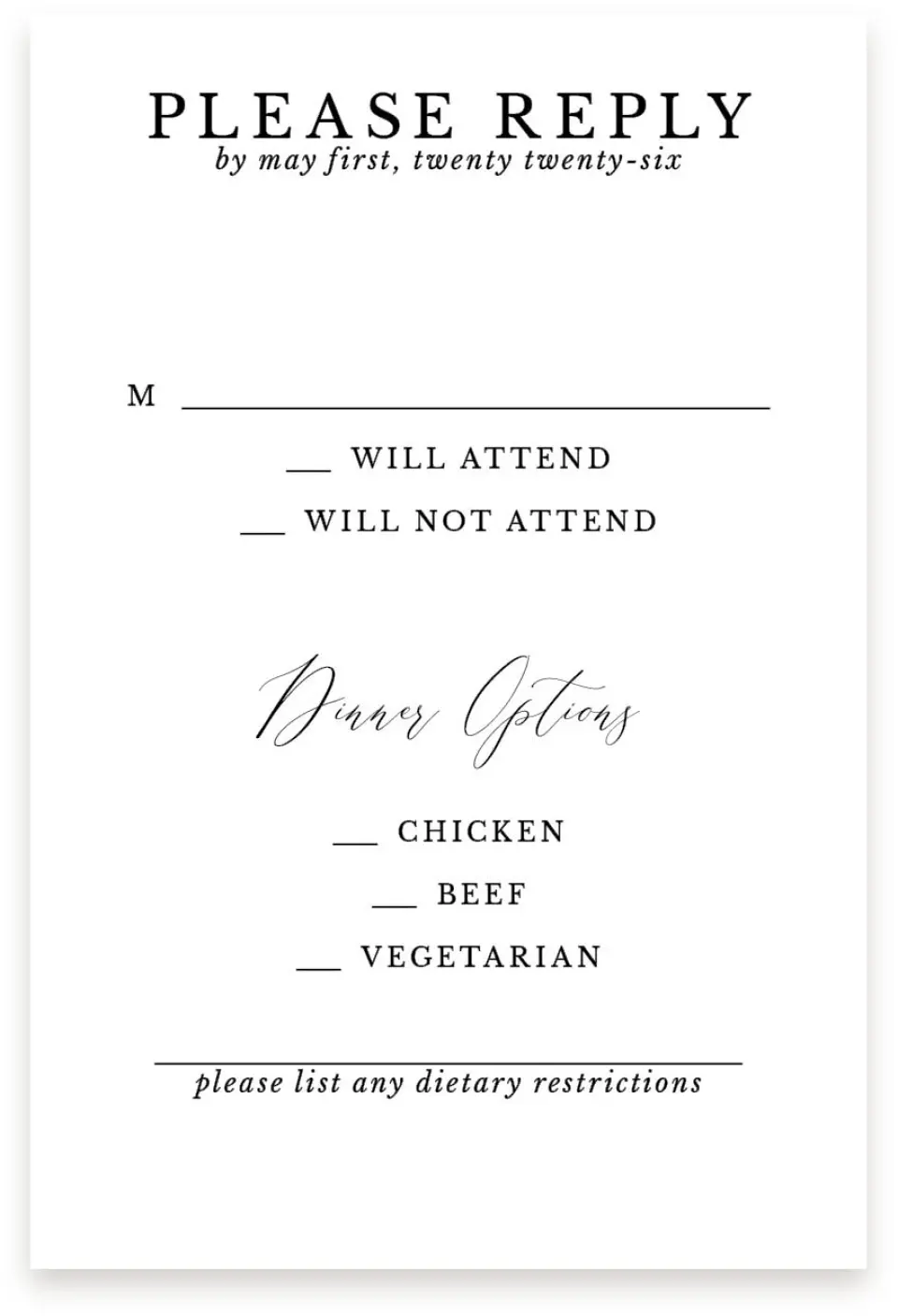 This is a  4" x 6" RSVP Postcards (Pocket Invitation) called Soft Florals printed in full color on Premium Smooth paper