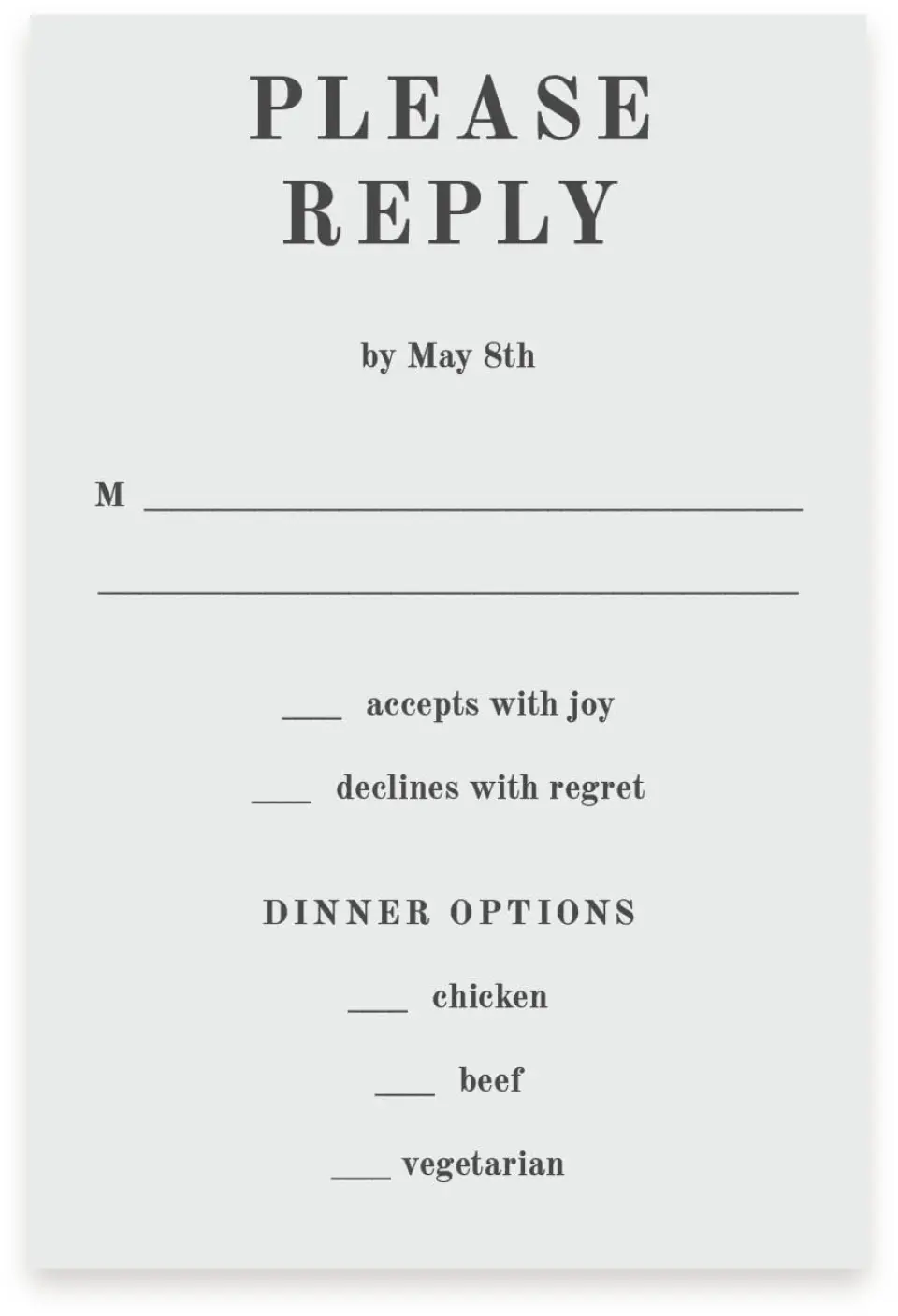This is a  4" x 6" RSVP Postcards (Pocket Invitation) called Glory Day printed in full color with Silver foil on Luxe Satin (coated) paper