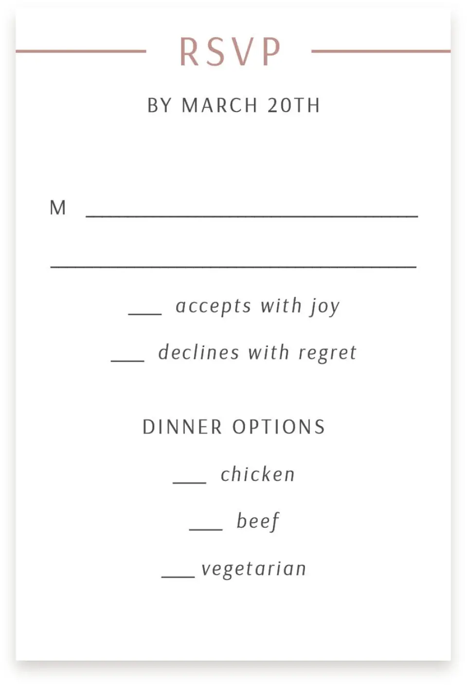 This is a  4" x 6" RSVP Postcards (Pocket Invitation) called Expansive Line printed in full color on Premium Smooth paper