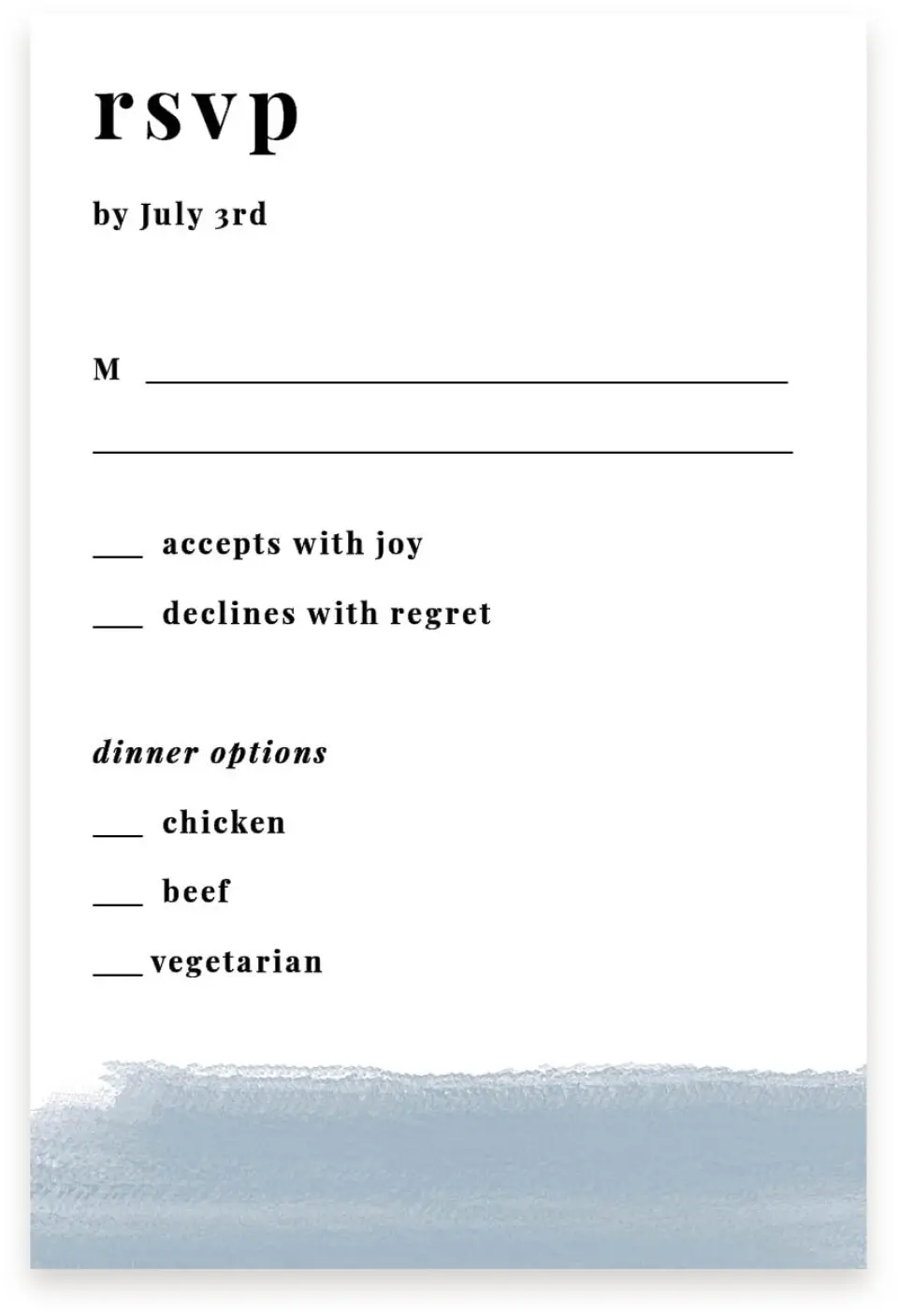 This is a  4" x 6" RSVP Postcards (Pocket Invitation) called Favorite Place printed in full color on Premium Smooth paper