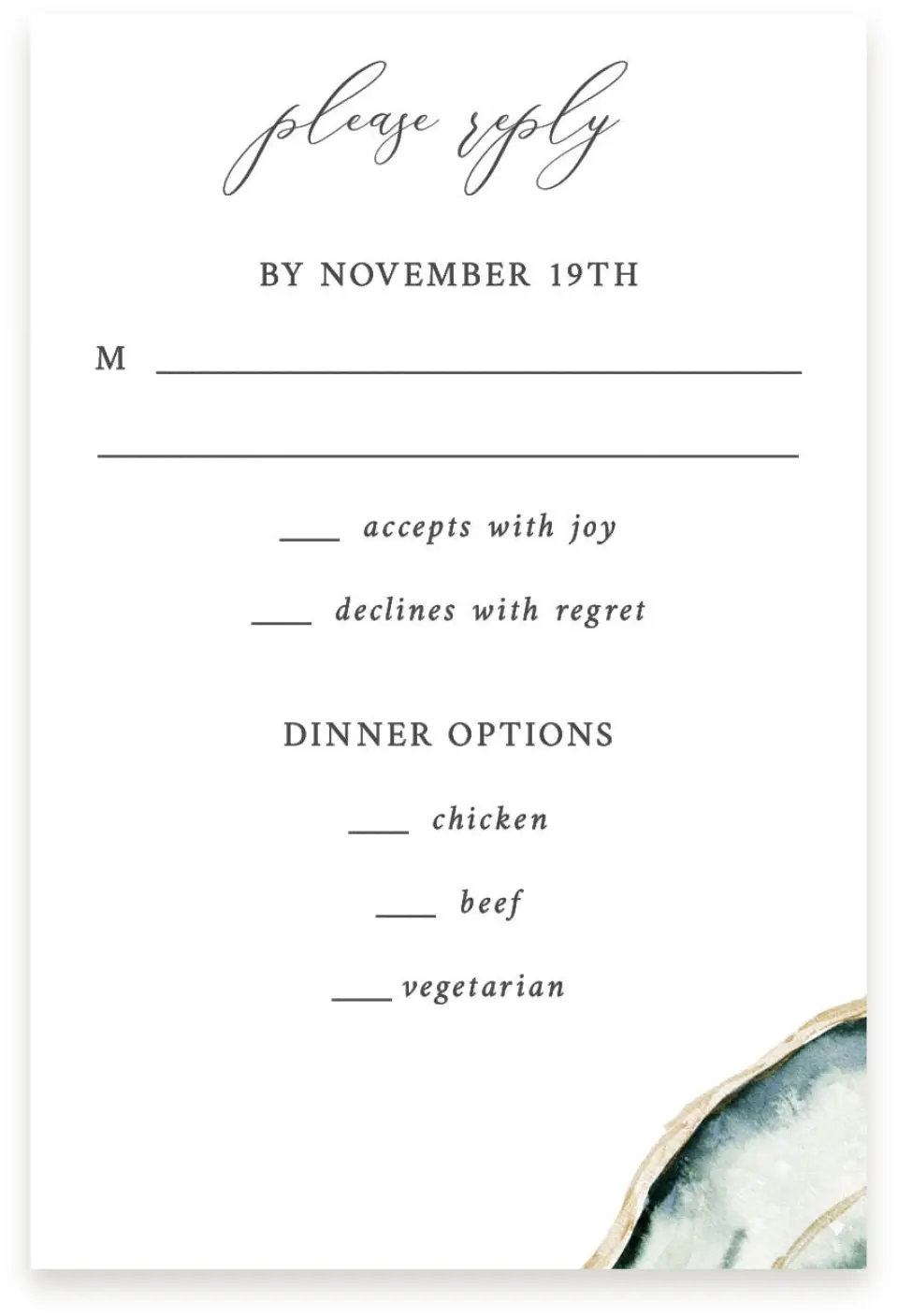 This is a  4" x 6" RSVP Postcards (Pocket Invitation) called Rich Structure printed in full color on Premium Smooth paper