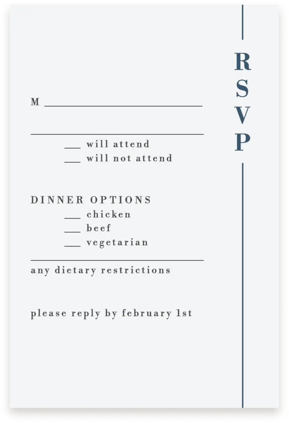 This is a  4" x 6" RSVP Postcards (Pocket Invitation) called For Eternity printed in full color on Premium Smooth paper