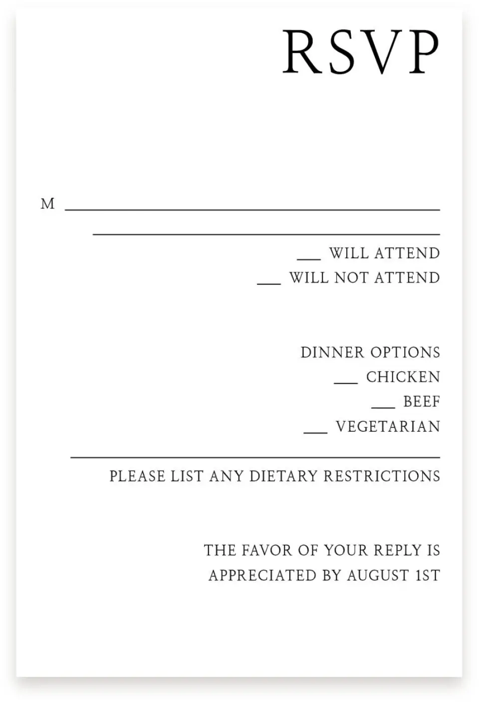 This is a  4" x 6" RSVP Postcards (Pocket Invitation) called Bold Composition printed in full color on Premium Smooth paper