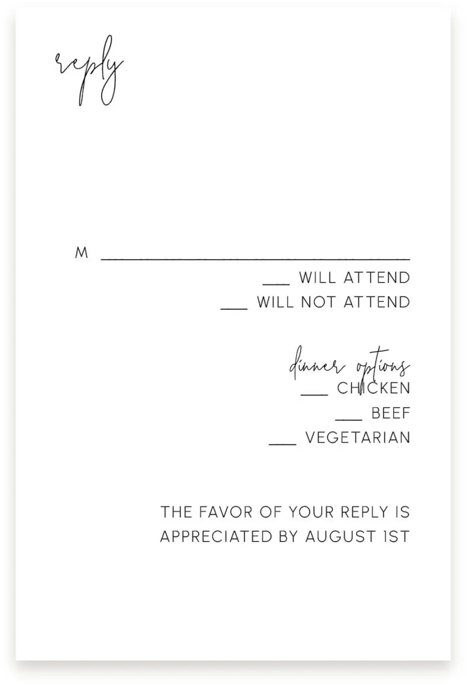 This is a  4" x 6" RSVP Postcards (Pocket Invitation) called Mod Aesthetic printed in full color on Premium Smooth paper