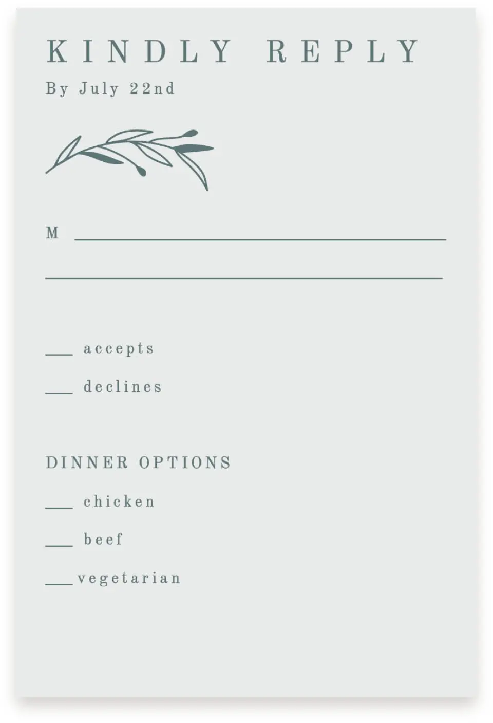This is a  4" x 6" RSVP Postcards (Pocket Invitation) called Growing Arc printed in full color on Premium Smooth paper