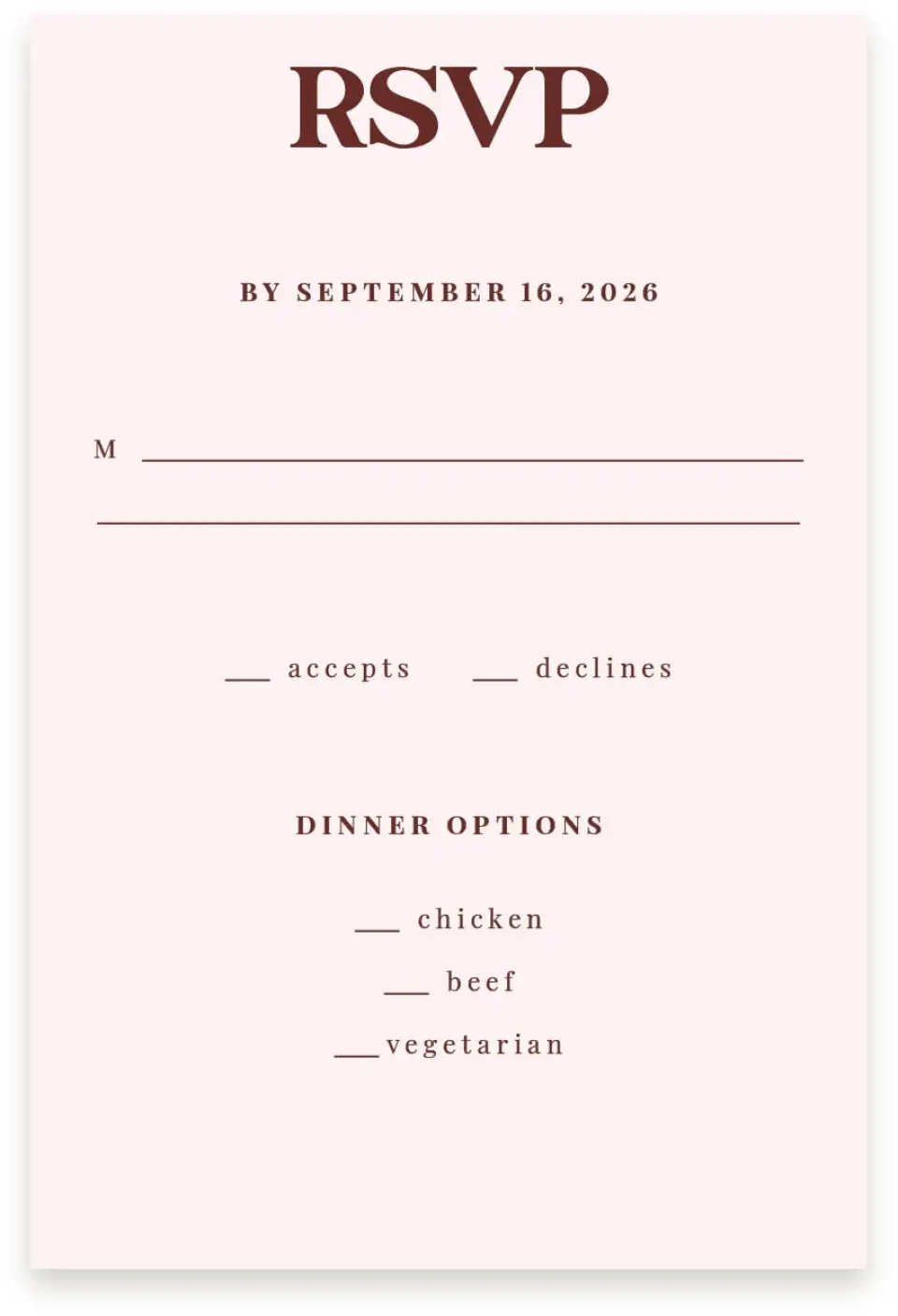 This is a  4" x 6" RSVP Postcards (Pocket Invitation) called The Laura printed in full color with Silver foil on Luxe Satin (coated) paper