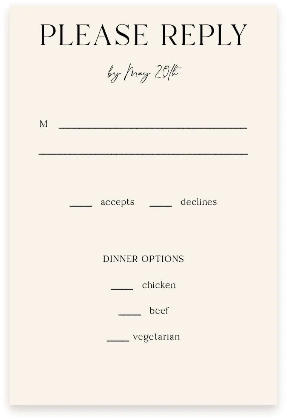 This is a  4" x 6" RSVP Postcards (Pocket Invitation) called Noble Names printed in full color on Premium Smooth paper