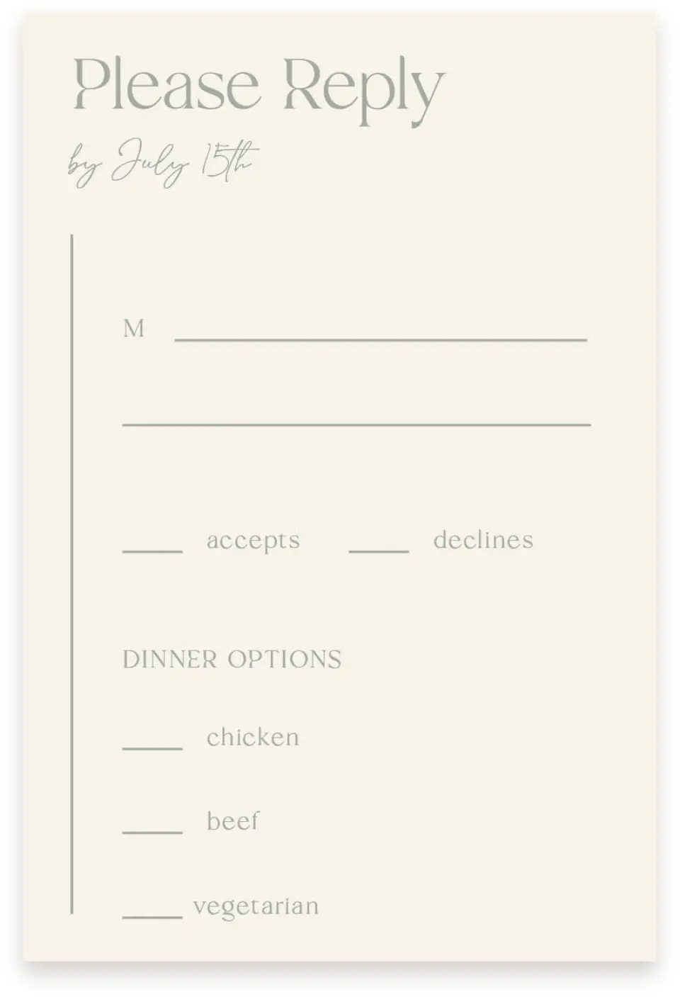 This is a  4" x 6" RSVP Postcards (Pocket Invitation) called Elegant Lines printed in full color with Silver foil on Luxe Satin (coated) paper