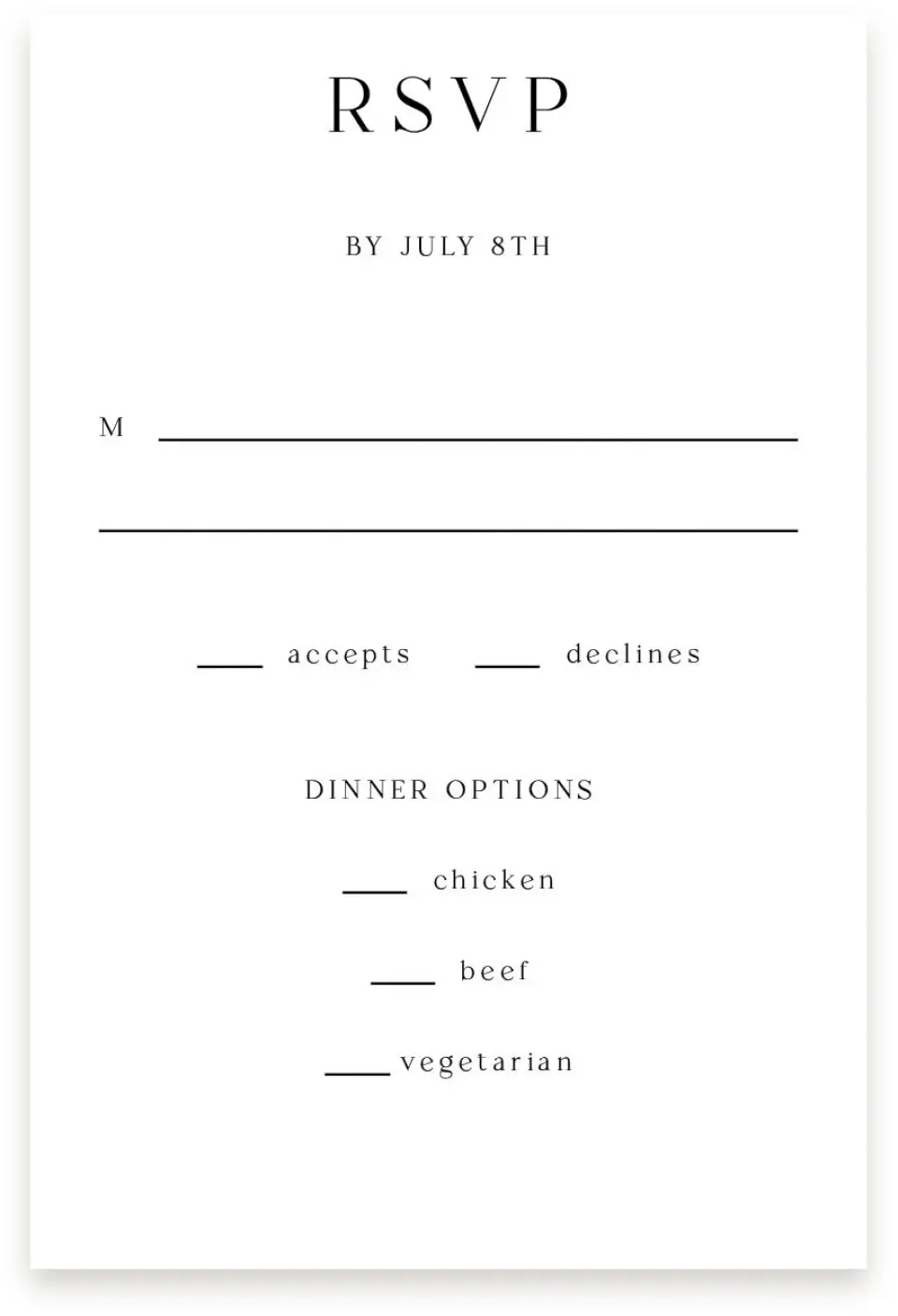 This is a  4" x 6" RSVP Postcards (Pocket Invitation) called Simple Signature printed in full color with Silver foil on Luxe Satin (coated) paper