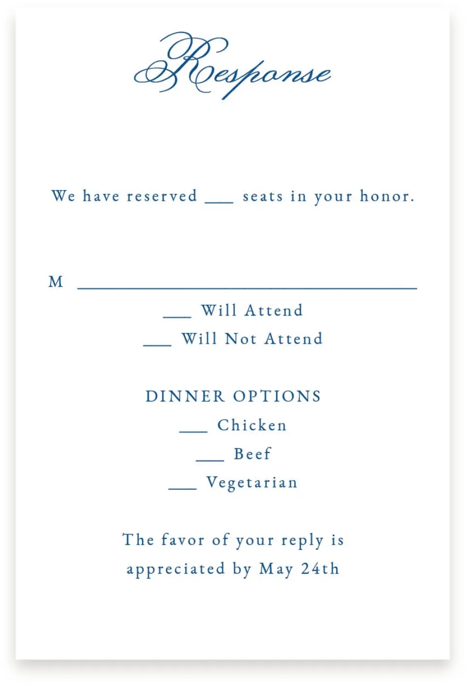 This is a  4" x 6" RSVP Postcards (Pocket Invitation) called Ornamental Elegance printed in full color on Premium Smooth paper