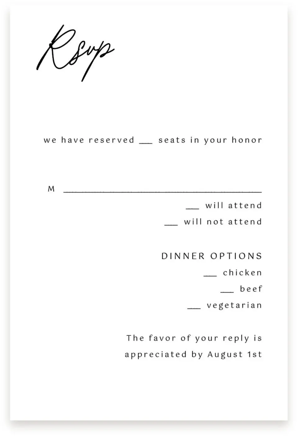 This is a  4" x 6" RSVP Postcards (Pocket Invitation) called Scripted Love printed in full color with Silver foil on Luxe Satin (coated) paper