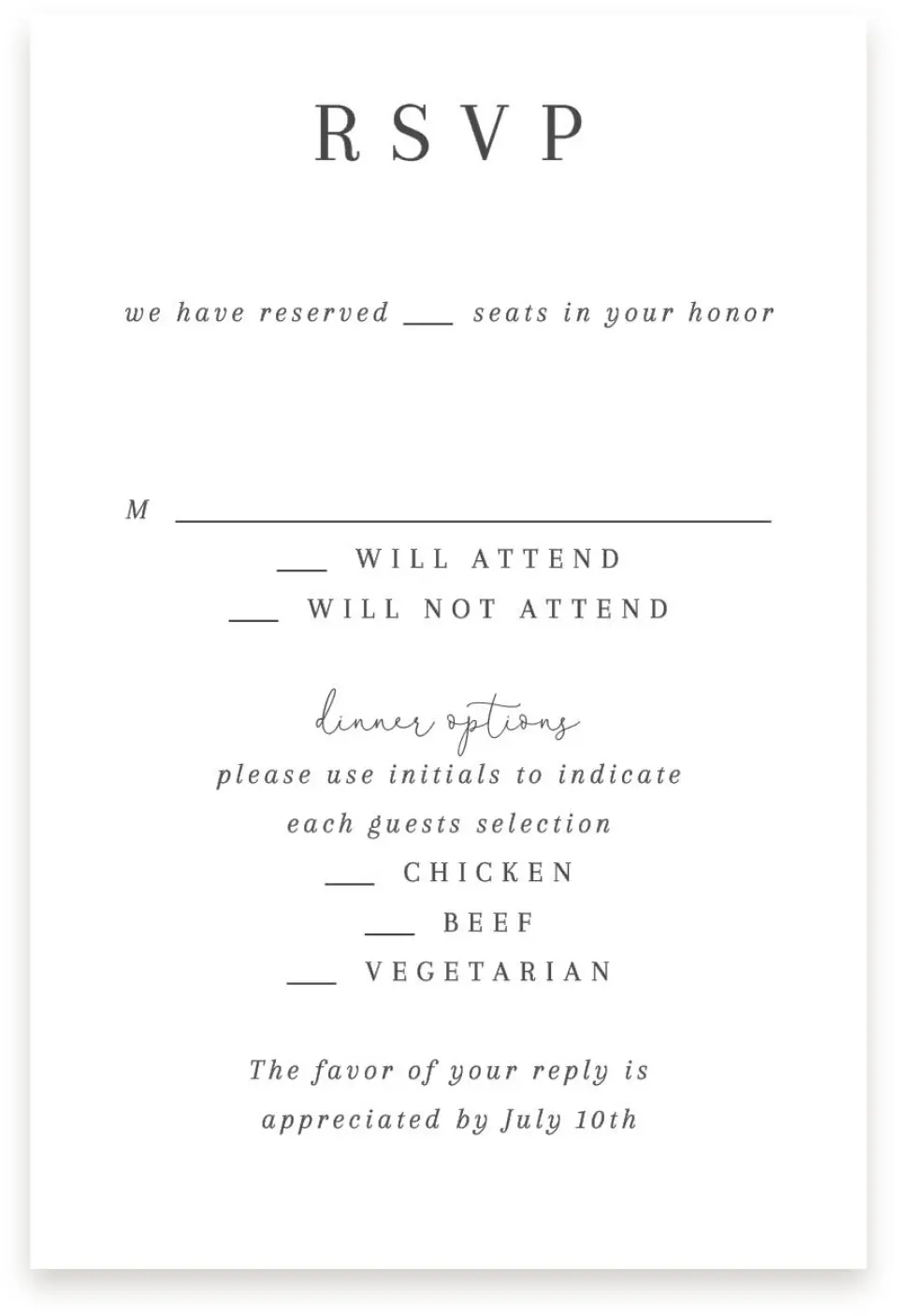 This is a  4" x 6" RSVP Postcards (Pocket Invitation) called The Zoey printed in full color with Silver foil on Luxe Satin (coated) paper