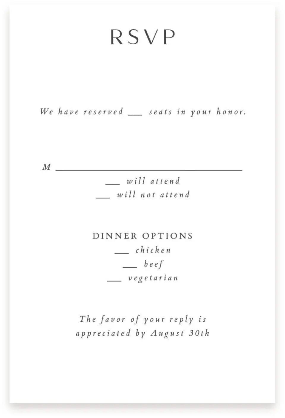 This is a  4" x 6" RSVP Postcards (Pocket Invitation) called Geometric Elegance printed in full color on Premium Smooth paper