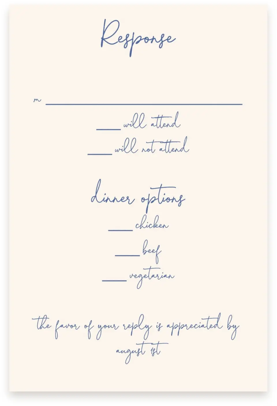This is a  4" x 6" RSVP Postcards (Pocket Invitation) called Sketched Bow printed in full color on Premium Smooth paper