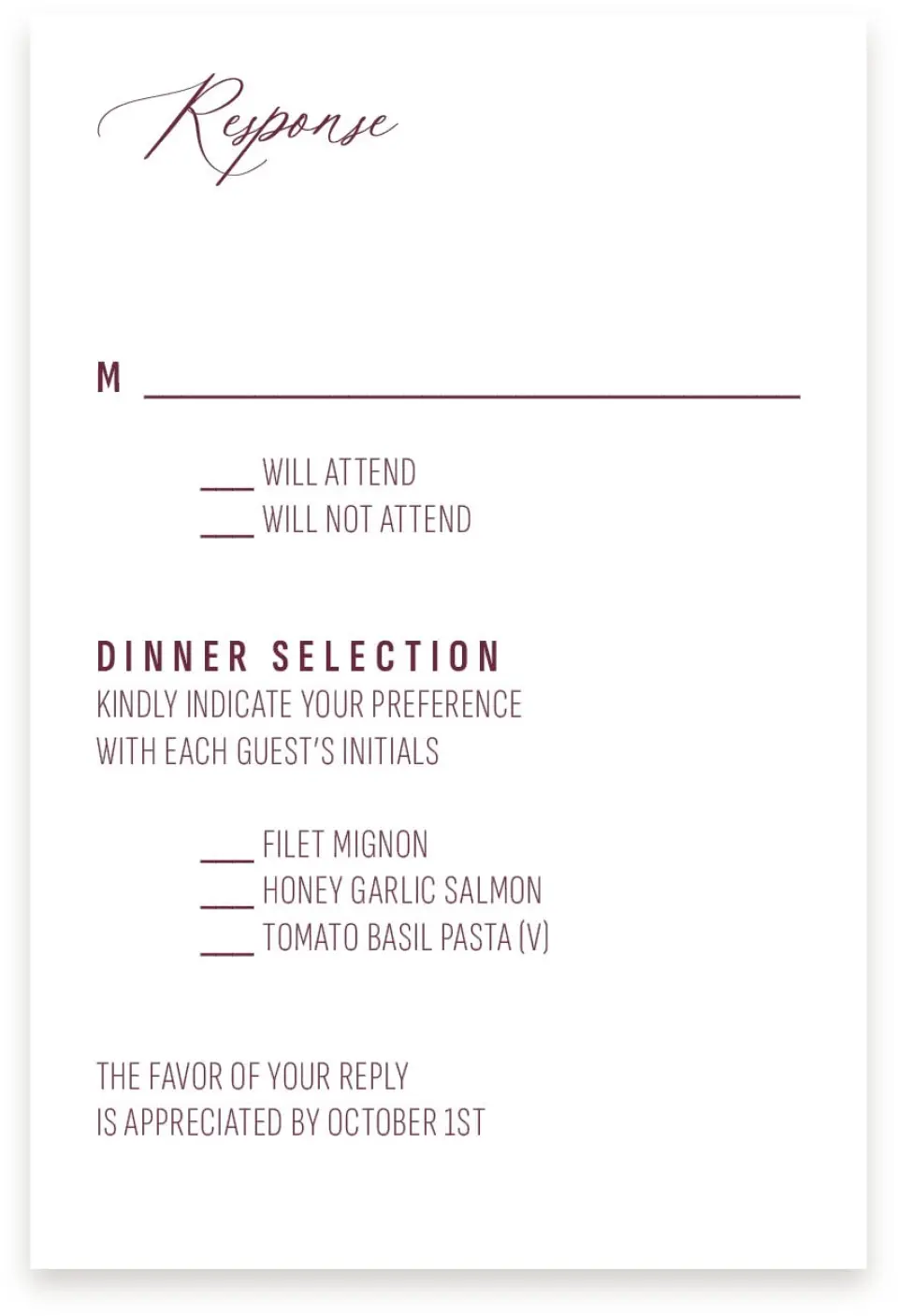 This is a  4" x 6" RSVP Postcards (Pocket Invitation) called Harvest Meadows printed in full color with Silver foil on Luxe Satin (coated) paper