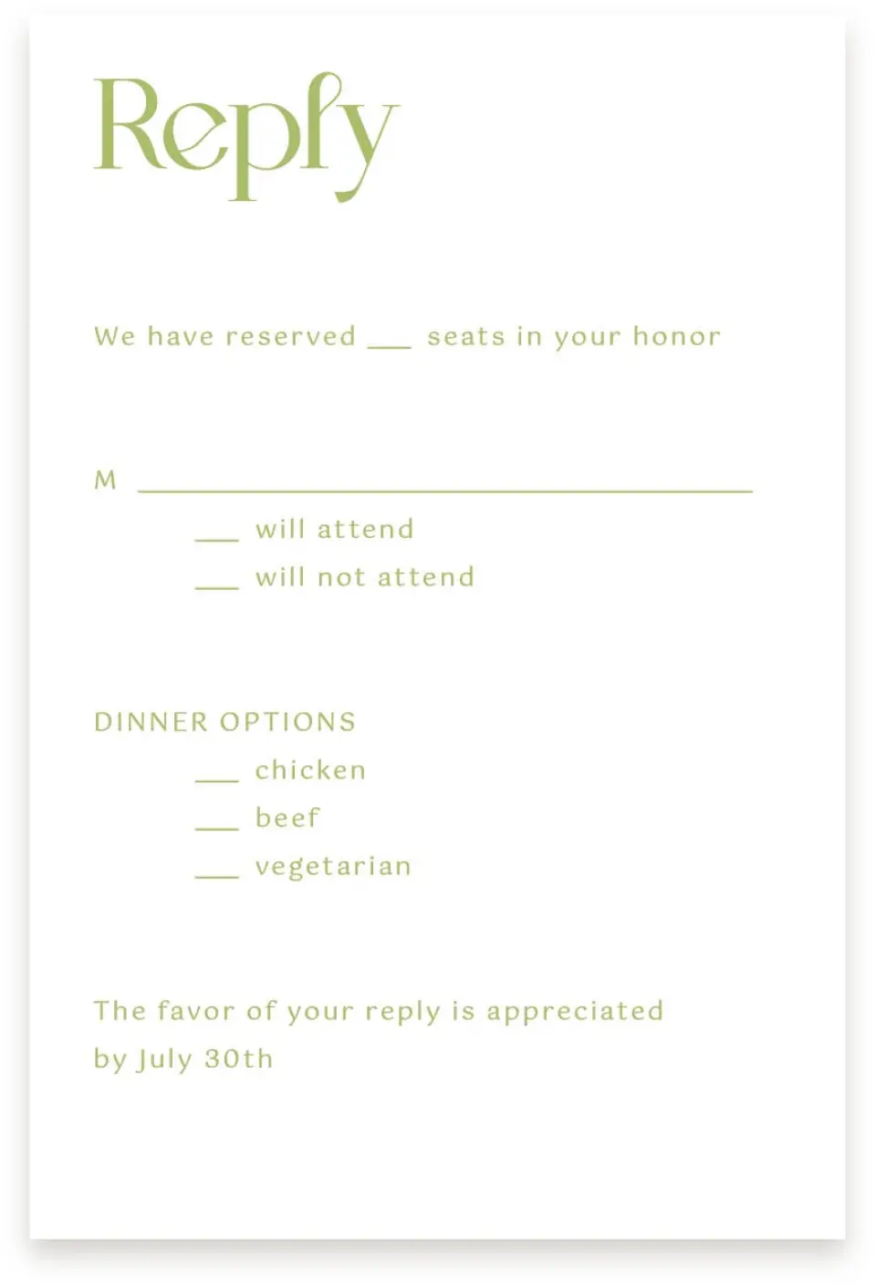 This is a  4" x 6" RSVP Postcards (Pocket Invitation) called The Abigail printed in full color with Silver foil on Luxe Satin (coated) paper