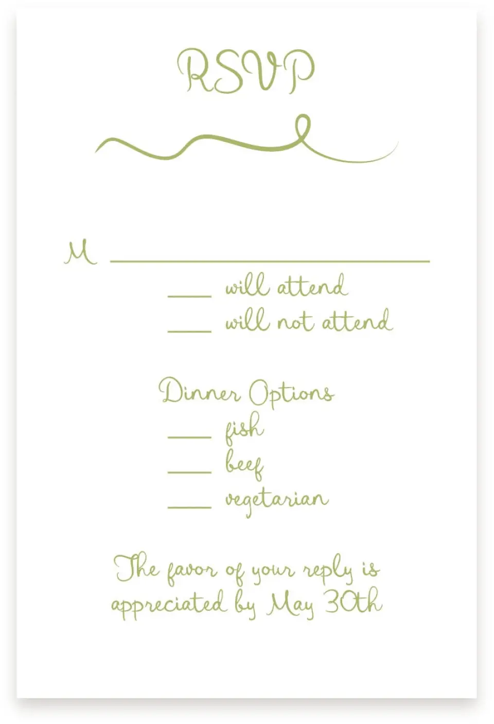 This is a  4" x 6" RSVP Postcards (Pocket Invitation) called Wedding Whimsy printed in full color on Premium Smooth paper