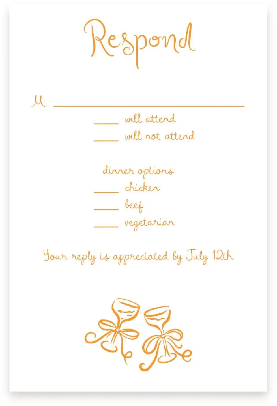 This is a  4" x 6" RSVP Postcards (Pocket Invitation) called The Micayla printed in full color with Rose Gold foil on Luxe Satin (coated) paper