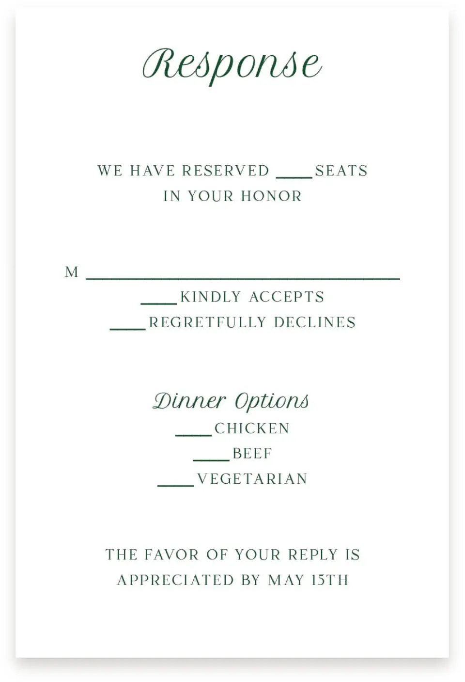 This is a  4" x 6" RSVP Postcards (Pocket Invitation) called A Perfect Match printed in full color on Premium Smooth paper