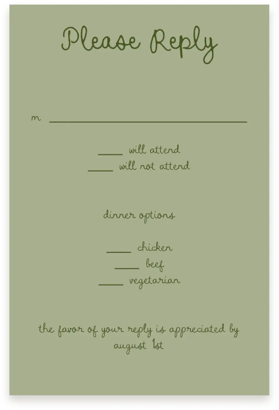 This is a  4" x 6" RSVP Postcards (Pocket Invitation) called Evergreen Elegance printed in full color with Rose Gold foil on Luxe Satin (coated) paper