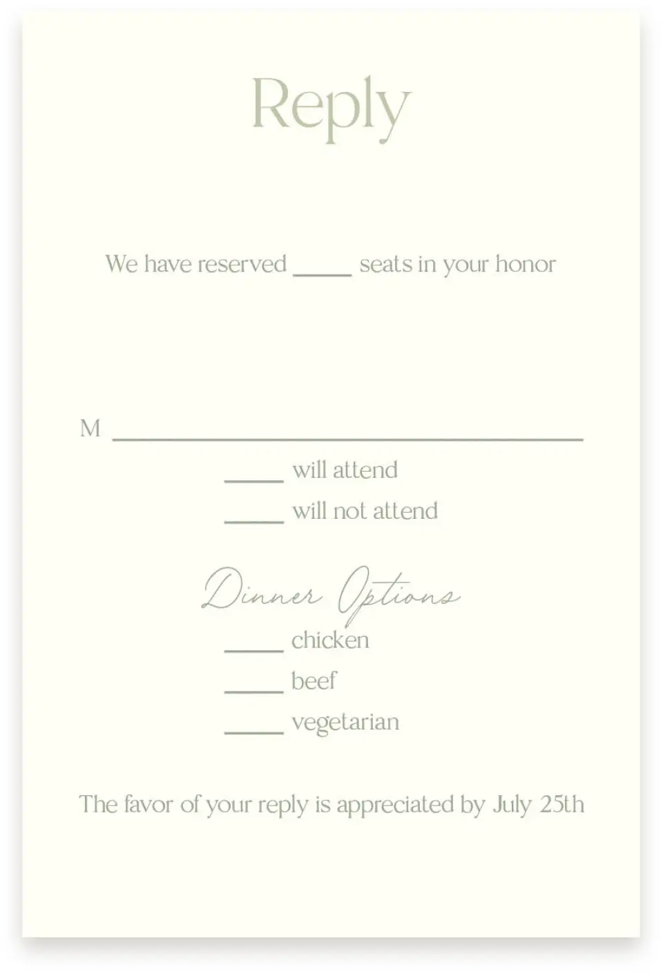 This is a  4" x 6" RSVP Postcards (Pocket Invitation) called The Penelope printed in full color with Silver foil on Luxe Satin (coated) paper