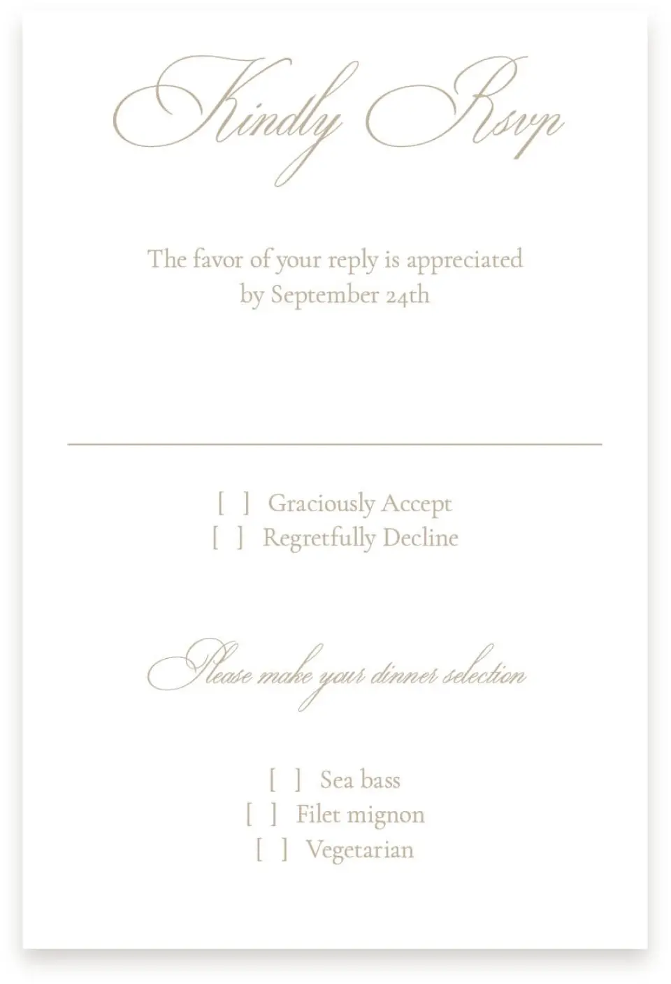 This is a  4" x 6" RSVP Postcards (Pocket Invitation) called Kensington printed in full color with Silver foil on Luxe Satin (coated) paper
