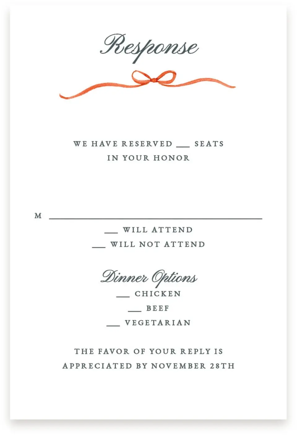 This is a  4" x 6" RSVP Postcards (Pocket Invitation) called Heirloom Holly printed in full color with Silver foil on Luxe Satin (coated) paper