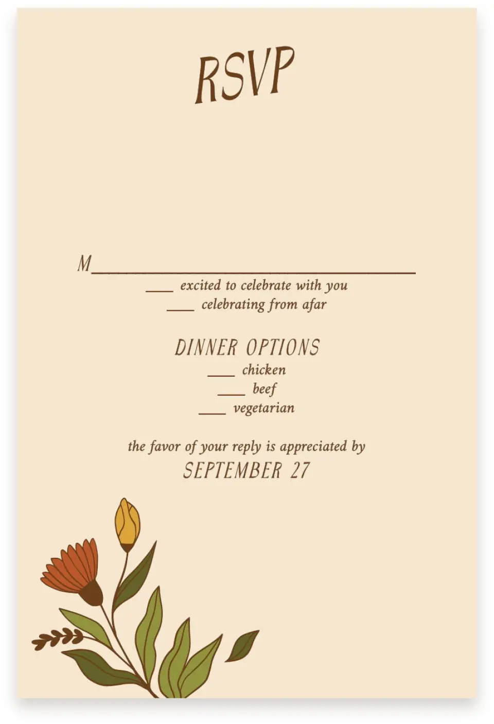 This is a  4" x 6" RSVP Postcards (Pocket Invitation) called Wild + Bright printed in full color with Silver foil on Luxe Satin (coated) paper