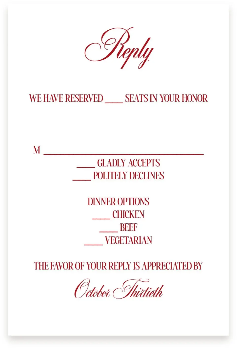 This is a  4" x 6" RSVP Postcards (Pocket Invitation) called Montecito printed in full color with Silver foil on Luxe Satin (coated) paper