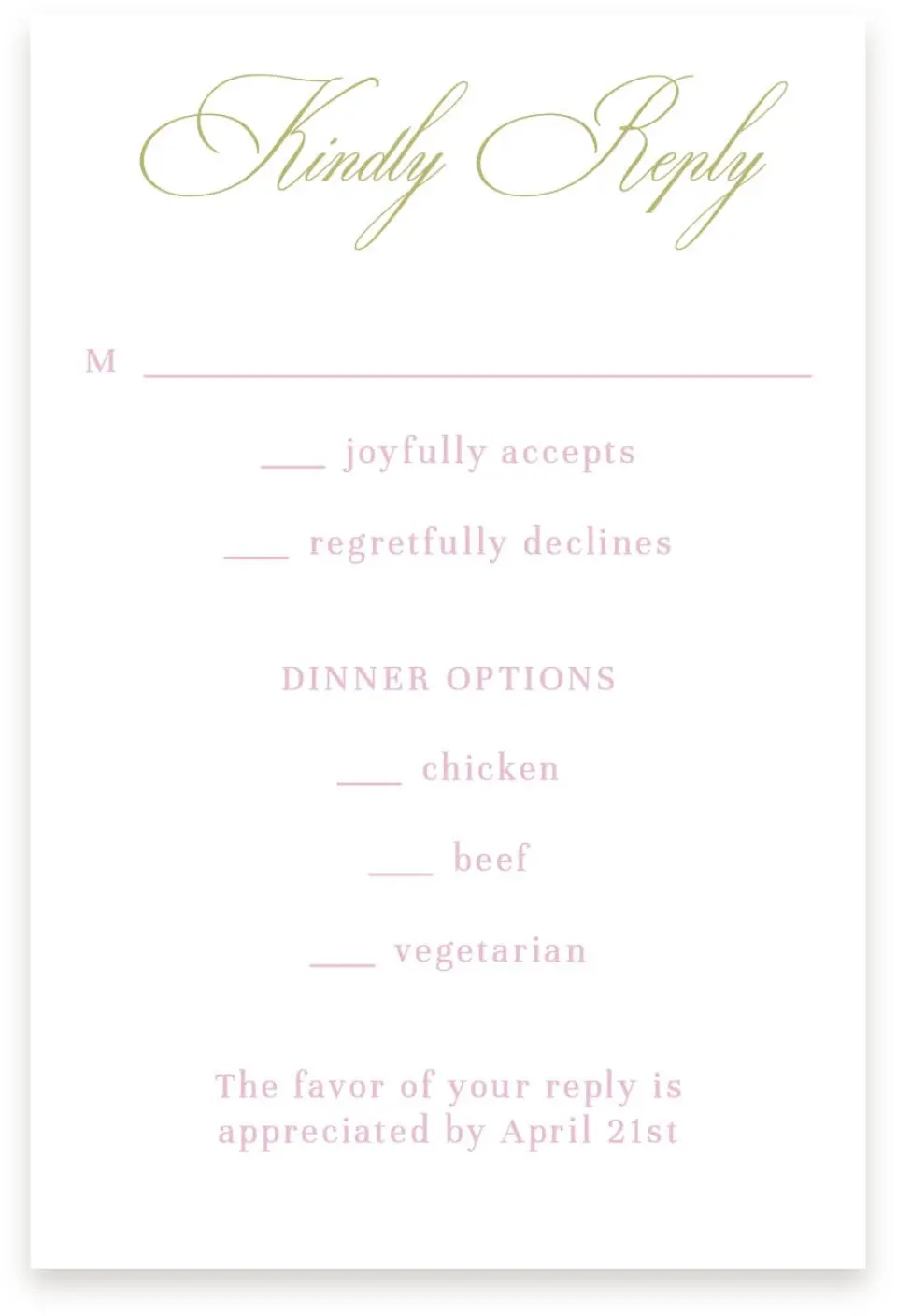 This is a  4" x 6" RSVP Postcards (Pocket Invitation) called Evening in Bloom printed in full color with Silver foil on Luxe Satin (coated) paper