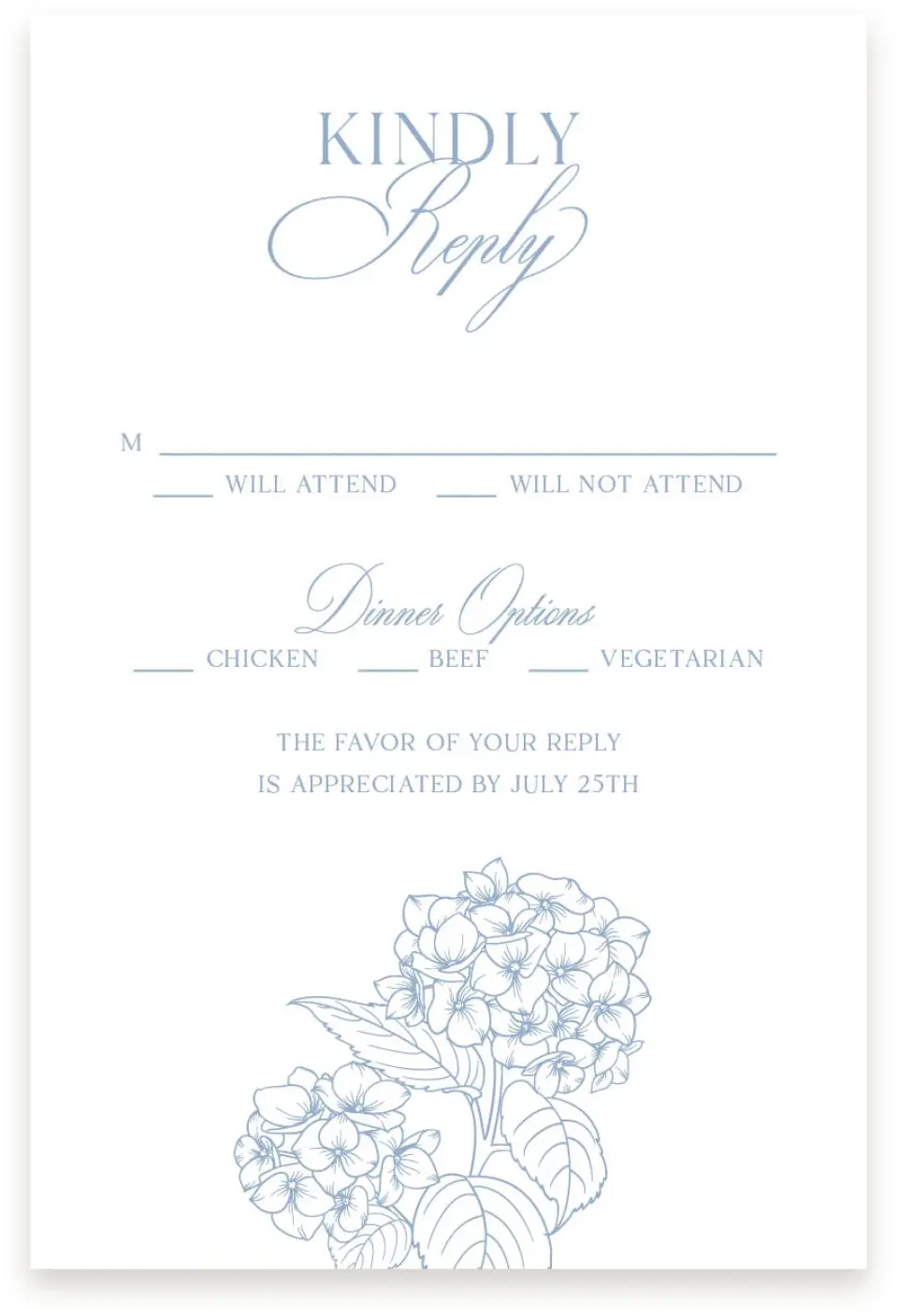 This is a  4" x 6" RSVP Postcards (Pocket Invitation) called Woven Serenity printed in full color with Silver foil on Luxe Satin (coated) paper