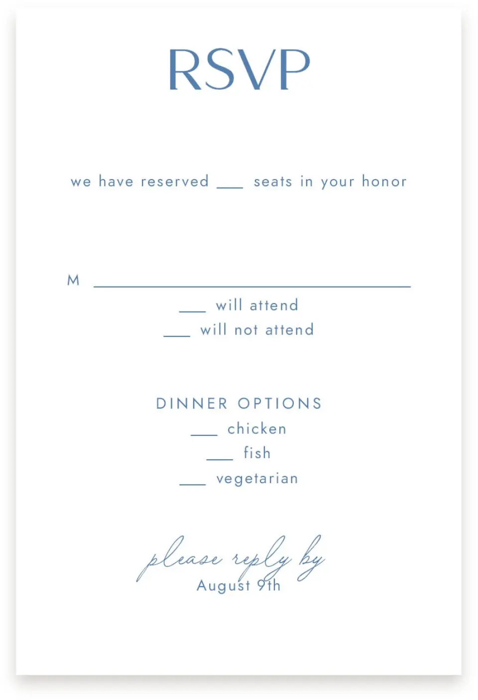 This is a  4" x 6" RSVP Postcards (Pocket Invitation) called Seaside Serenade printed in full color with Silver foil on Luxe Satin (coated) paper