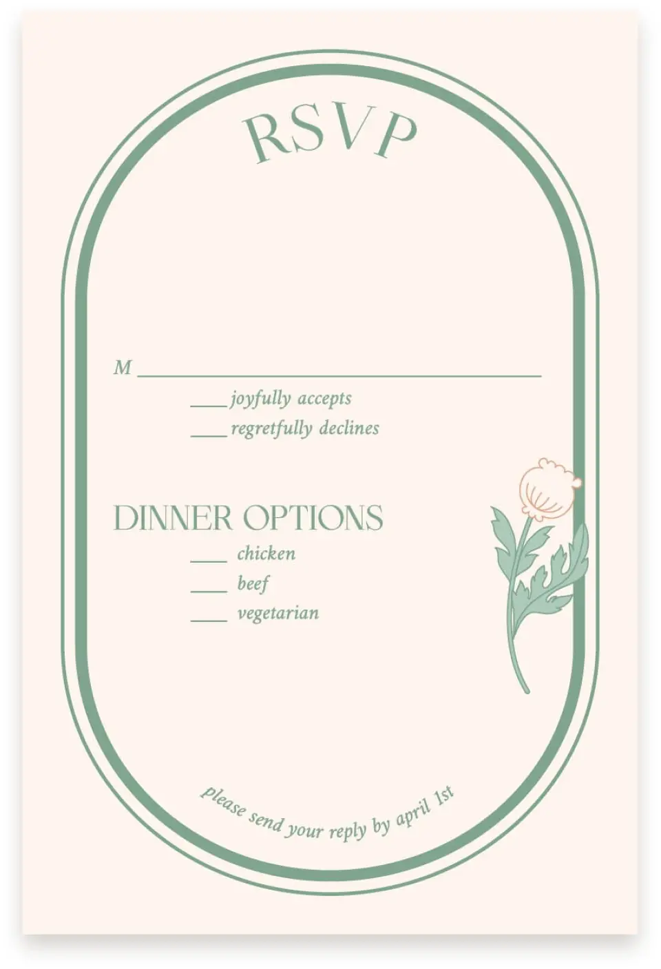 This is a  4" x 6" RSVP Postcards (Pocket Invitation) called Vintage Dream printed in full color with Silver foil on Luxe Satin (coated) paper