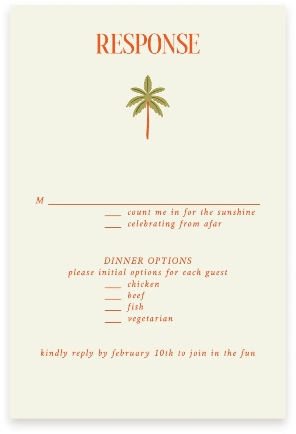 This is a  4" x 6" RSVP Postcards (Pocket Invitation) called Tropical Treasure printed in full color with Silver foil on Luxe Satin (coated) paper