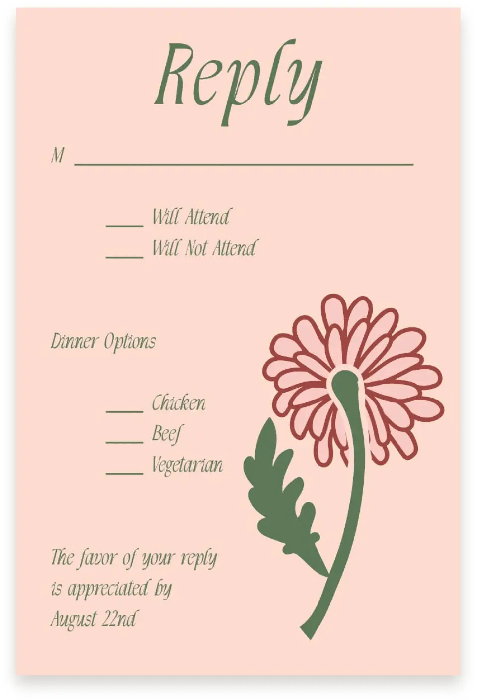 This is a  4" x 6" RSVP Postcards (Pocket Invitation) called Regal Garden printed in full color with Silver foil on Luxe Satin (coated) paper