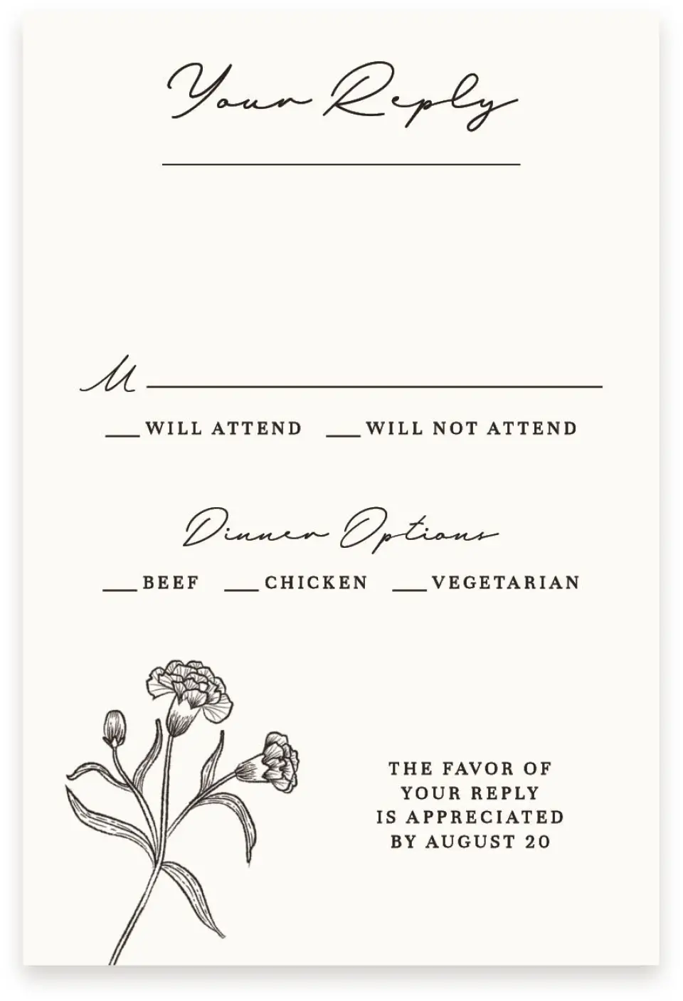 This is a  4" x 6" RSVP Postcards (Pocket Invitation) called Opulent Endearment printed in full color with Silver foil on Luxe Satin (coated) paper