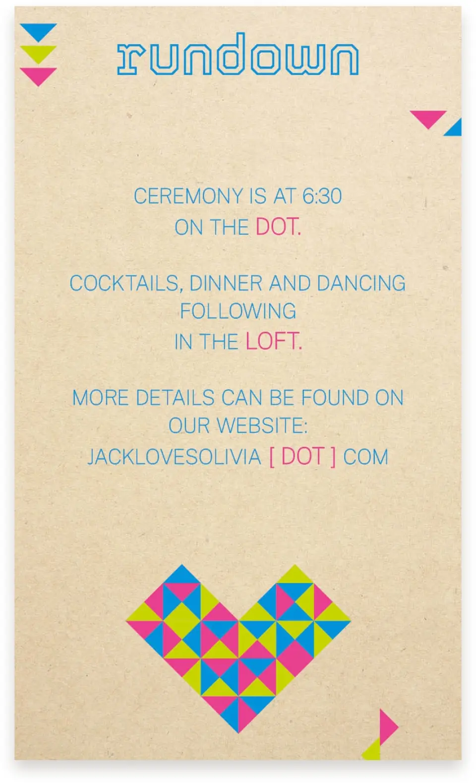 This is a  4" x 6.75" Enclosure Cards (Pocket Invitation) called Flirty Neon printed in full color on Premium Smooth paper