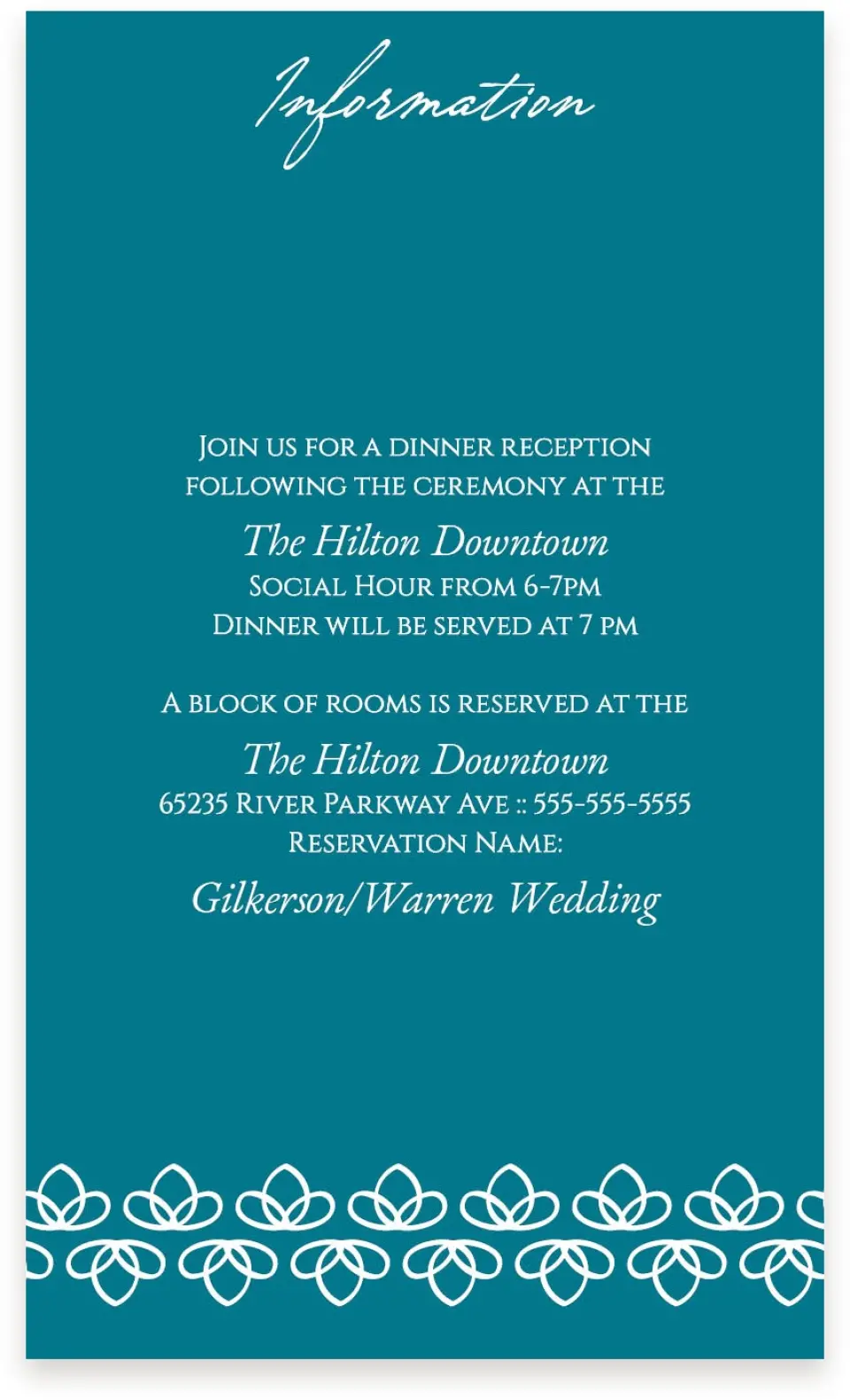 This is a  4" x 6.75" Enclosure Cards (Pocket Invitation) called Simple Luxury printed in full color with Silver foil on Luxe Satin (coated) paper