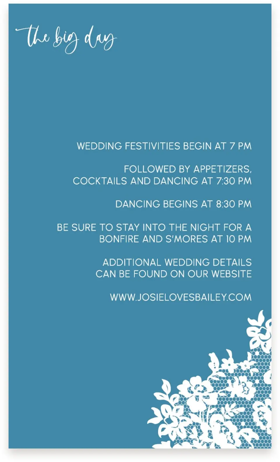 This is a  4" x 6.75" Enclosure Cards (Pocket Invitation) called Modern Lace printed in full color on Premium Smooth paper