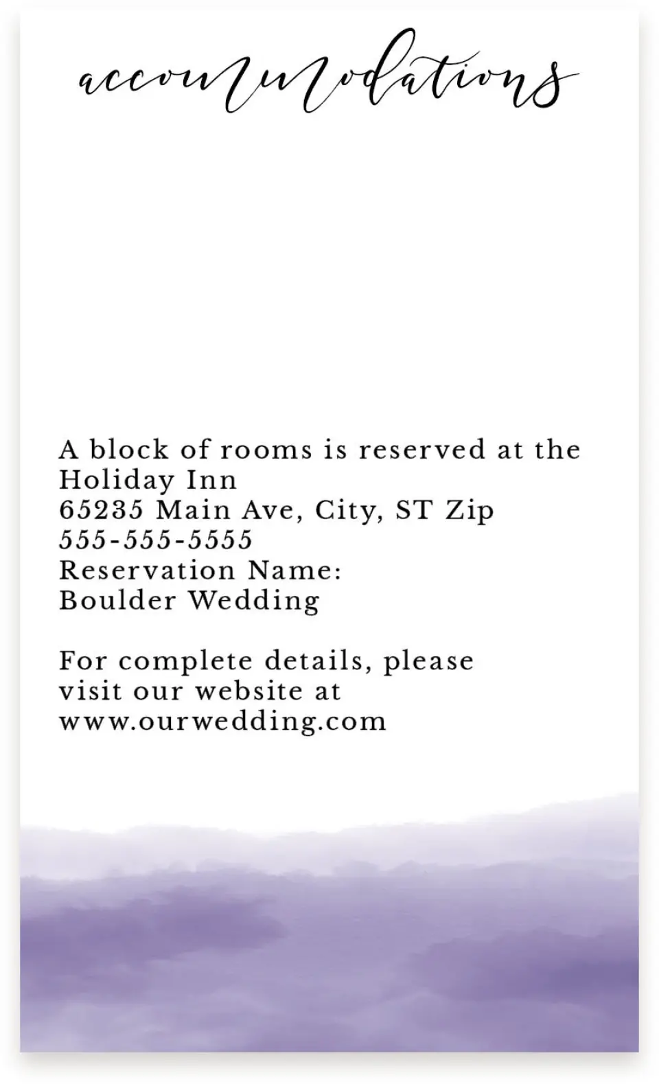 This is a  4" x 6.75" Enclosure Cards (Pocket Invitation) called Luminous Ombre printed in full color on Premium Smooth paper