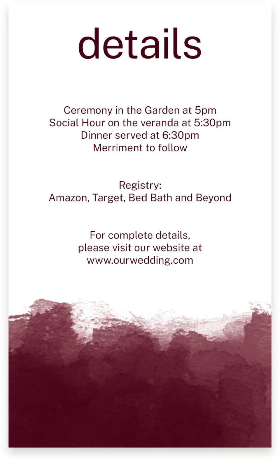This is a  4" x 6.75" Enclosure Cards (Pocket Invitation) called Modern Wash printed in full color on Premium Smooth paper