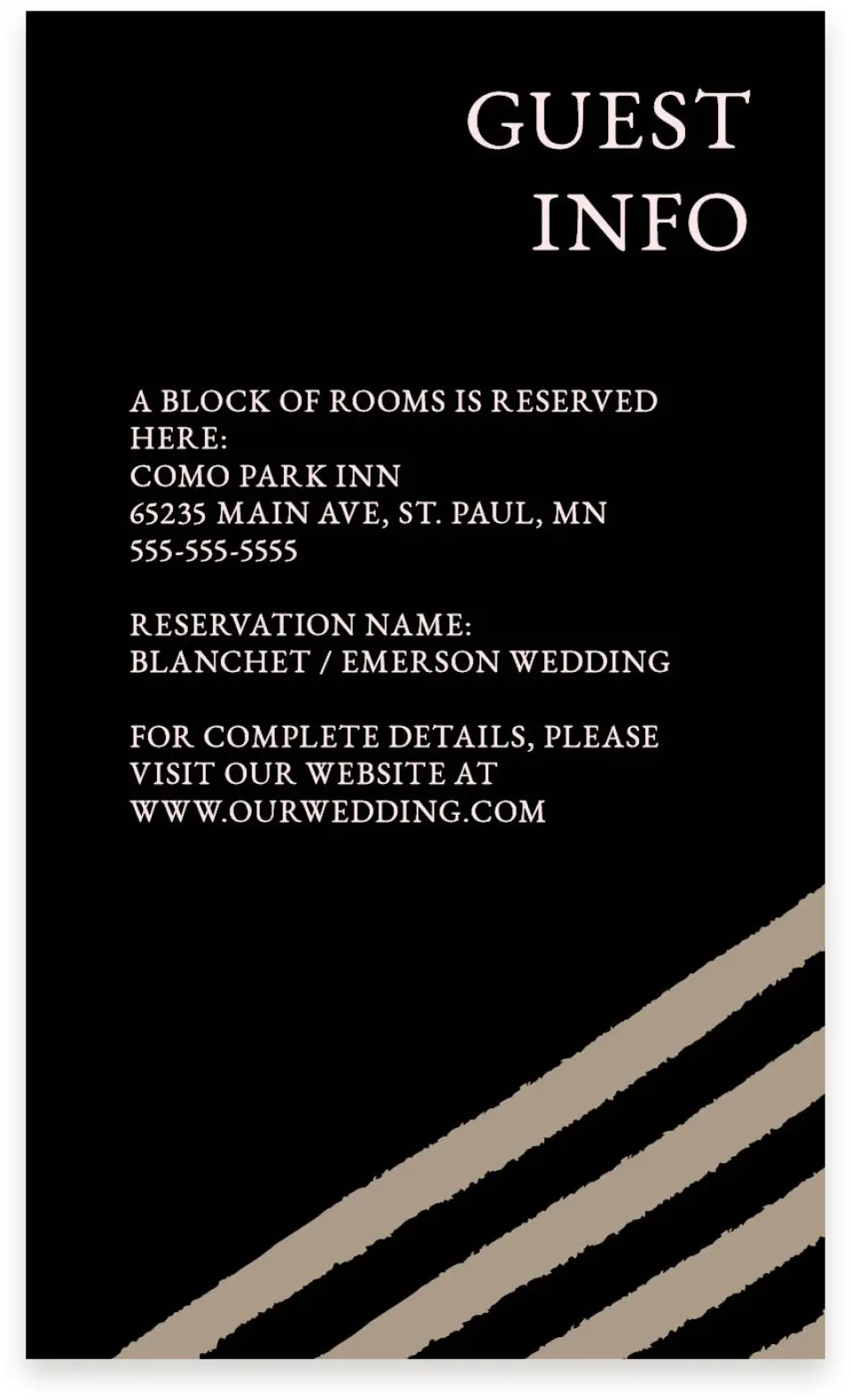 This is a  4" x 6.75" Enclosure Cards (Pocket Invitation) called Sweetened Stripes printed in full color on Premium Smooth paper