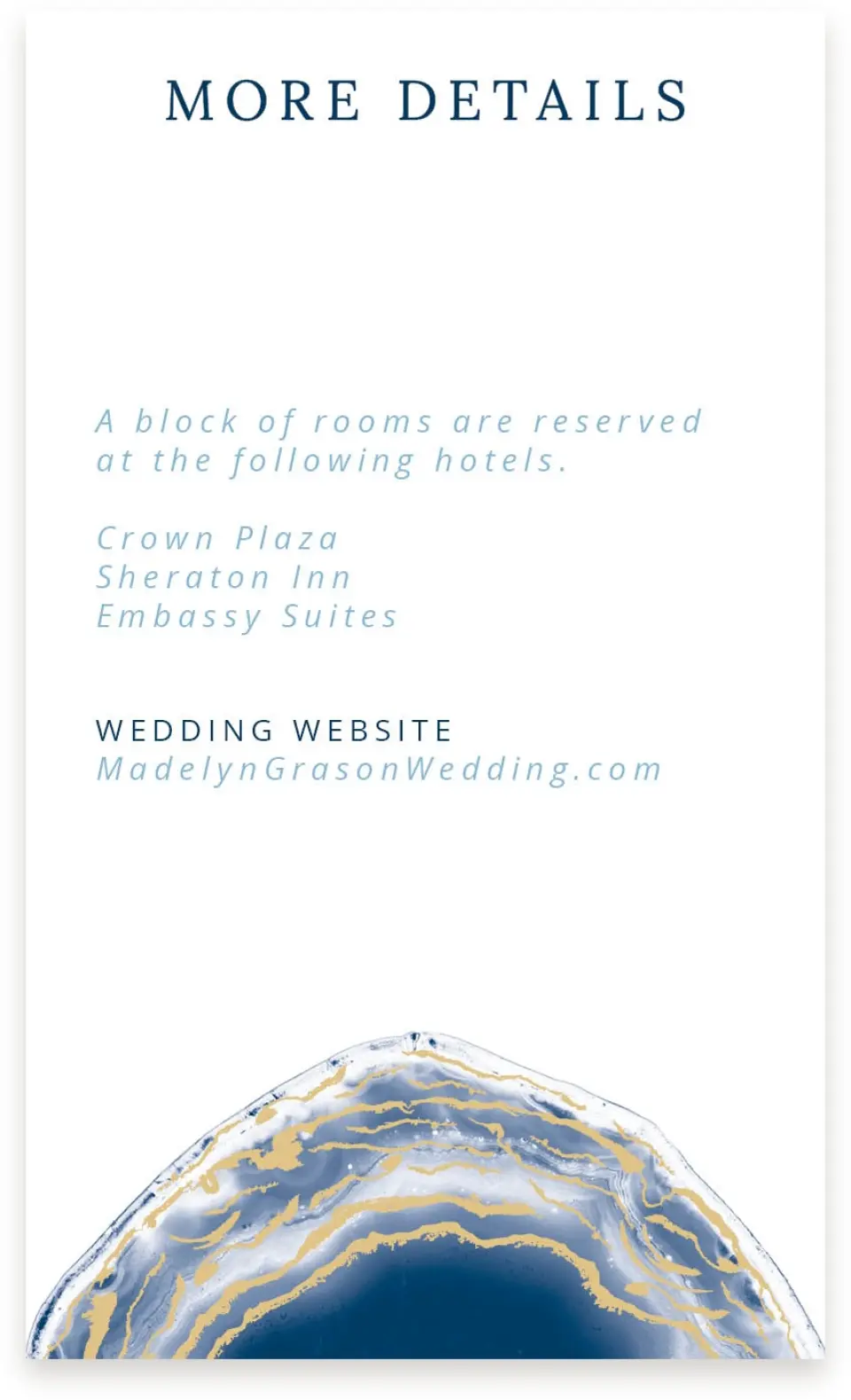 This is a  4" x 6.75" Enclosure Cards (Pocket Invitation) called Dazzling Agate printed in full color with Silver foil on Luxe Satin (coated) paper
