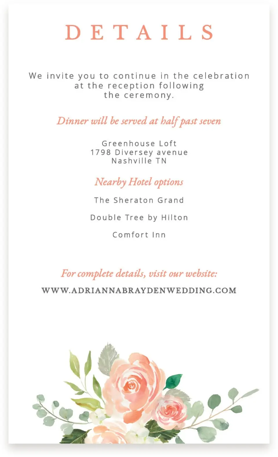 This is a  4" x 6.75" Enclosure Cards (Pocket Invitation) called Diamond Garden printed in full color on Premium Smooth paper