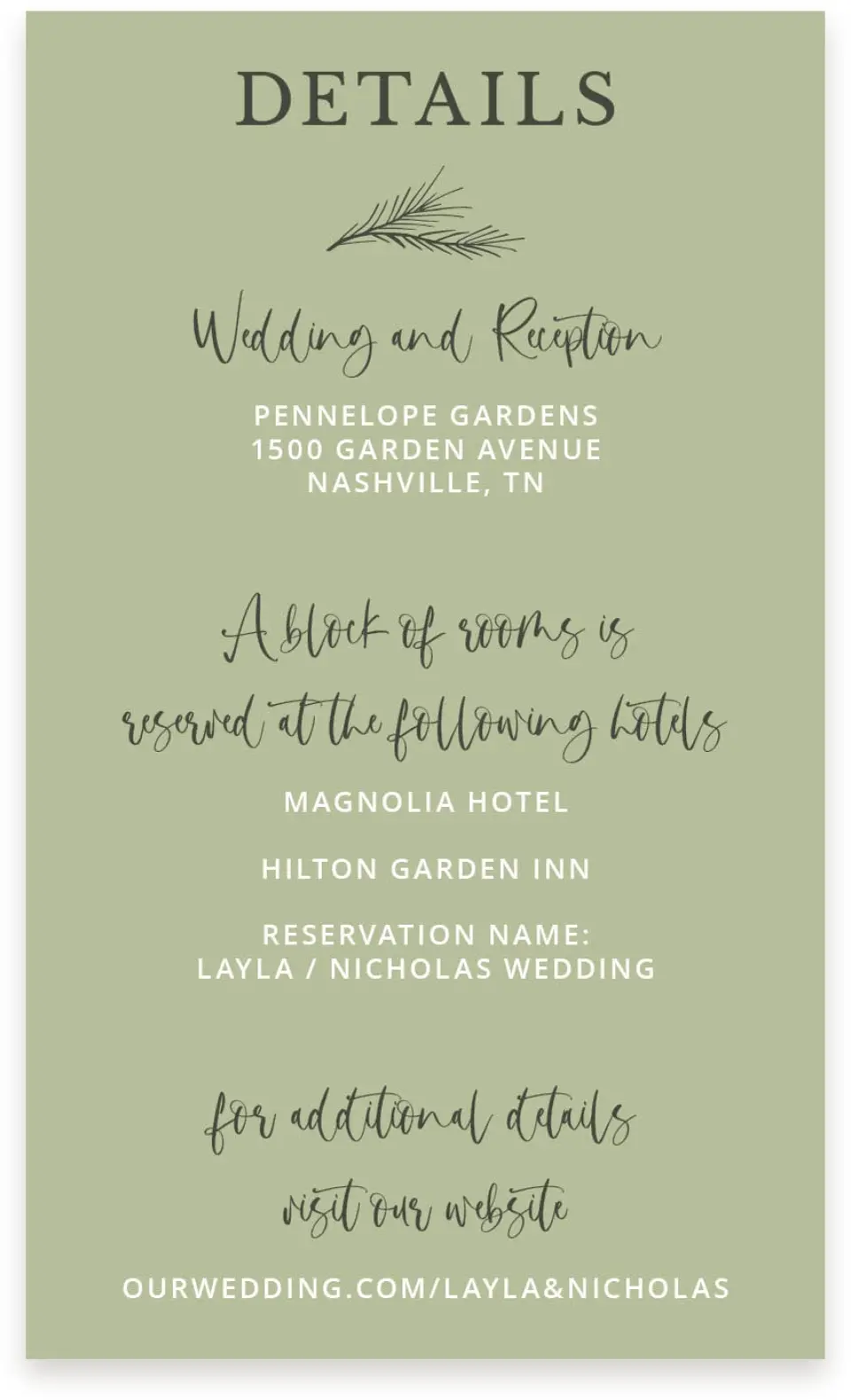 This is a  4" x 6.75" Enclosure Cards (Pocket Invitation) called Greenery Crown printed in full color on Premium Smooth paper