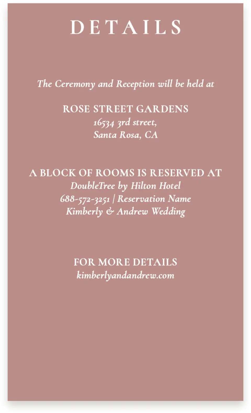 This is a  4" x 6.75" Enclosure Cards (Pocket Invitation) called Blushing Beauty printed in full color on Premium Smooth paper