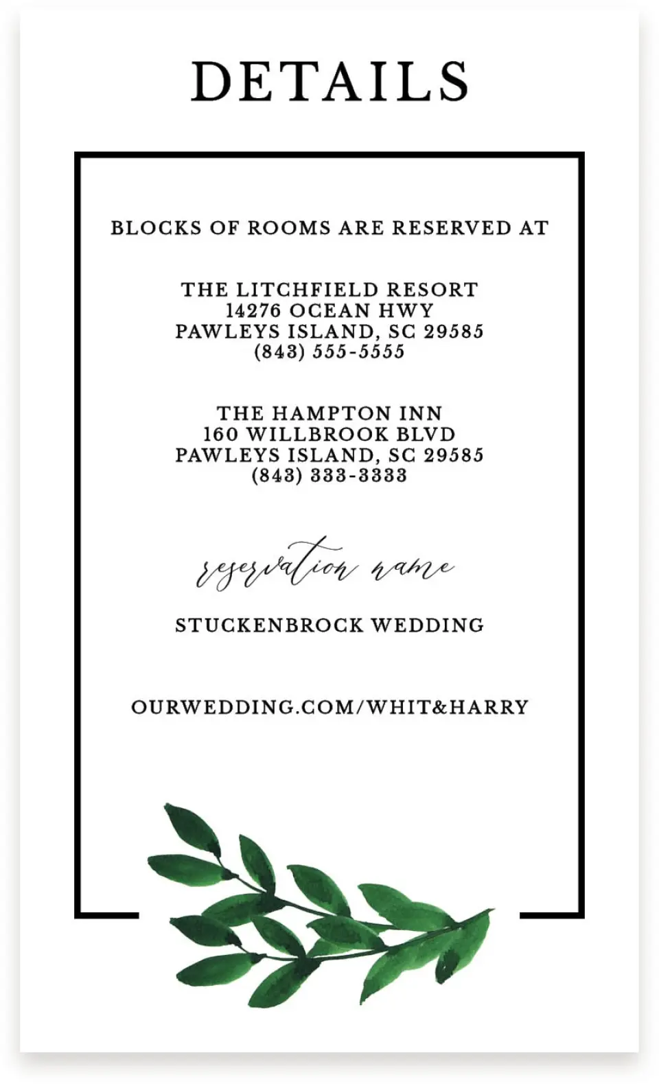 This is a  4" x 6.75" Enclosure Cards (Pocket Invitation) called Wispy Greenery printed in full color with Silver foil on Luxe Satin (coated) paper