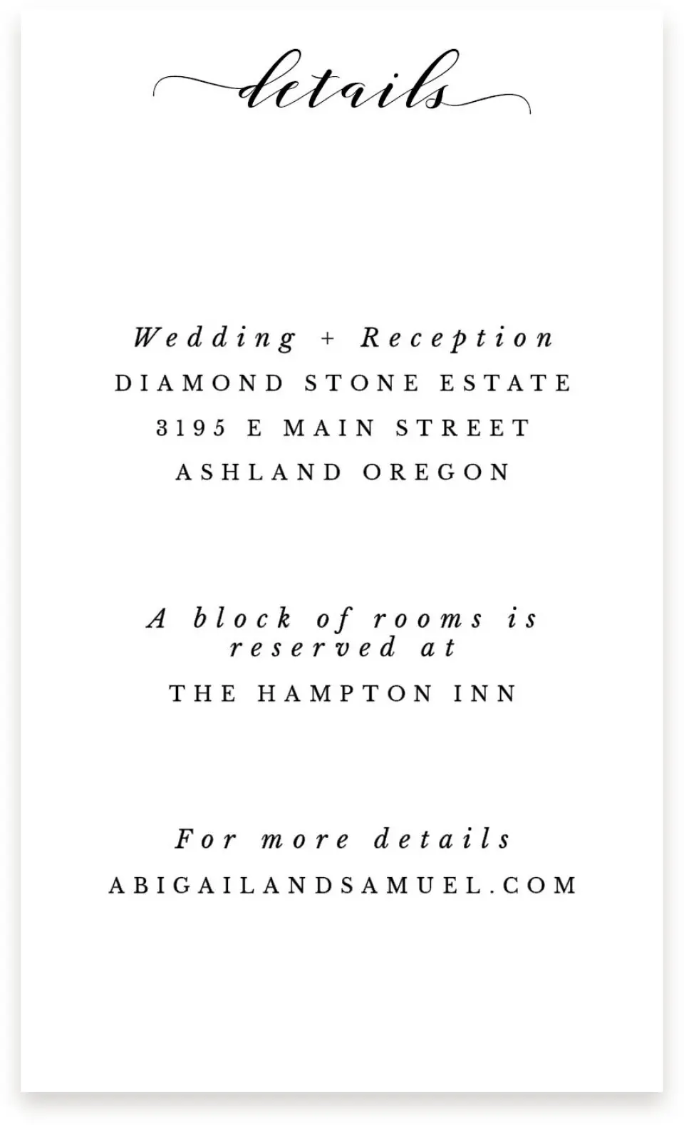 This is a  4" x 6.75" Enclosure Cards (Pocket Invitation) called Timeless Eloquence printed in full color on Premium Smooth paper