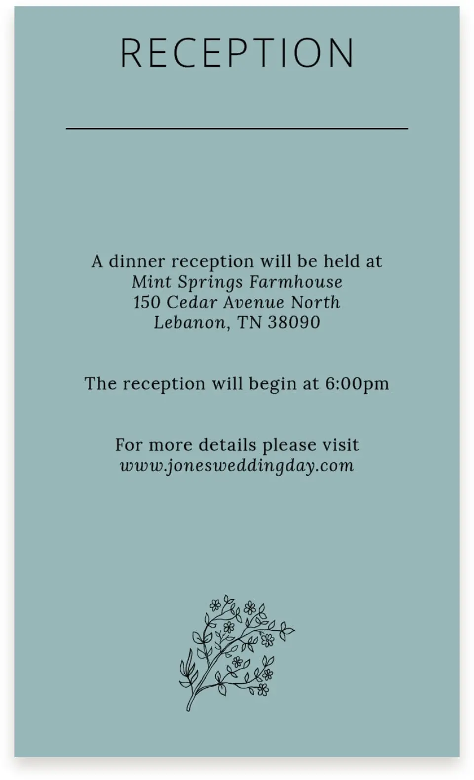 This is a  4" x 6.75" Enclosure Cards (Pocket Invitation) called Cool Blooms printed in full color on Premium Smooth paper