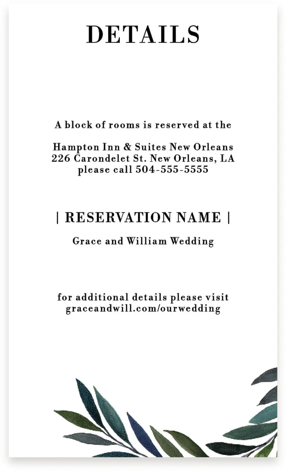 This is a  4" x 6.75" Enclosure Cards (Pocket Invitation) called Laurel Crown printed in full color on Premium Smooth paper